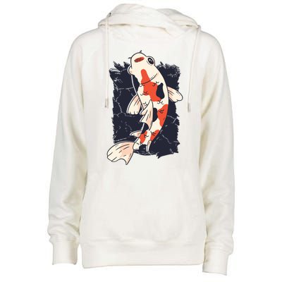 King Koi Abstract Graphic Design Womens Funnel Neck Pullover Hood