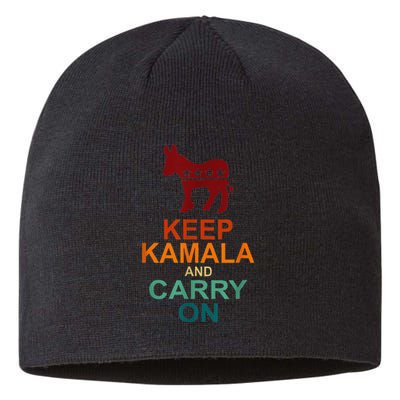 Keep Kamala And Carry On Vintage Design Sustainable Beanie