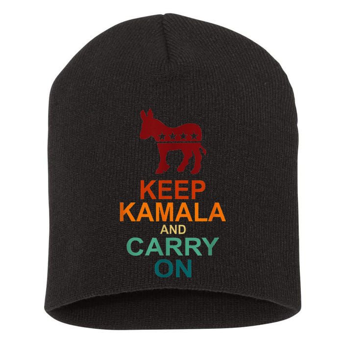 Keep Kamala And Carry On Vintage Design Short Acrylic Beanie