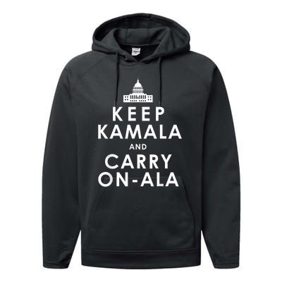 Keep Kamala And Carry On Ala Funny Harris White House Performance Fleece Hoodie