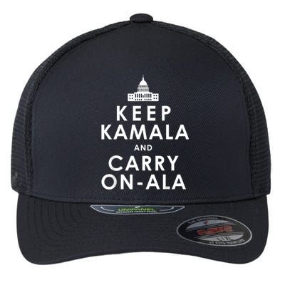 Keep Kamala And Carry On Ala Funny Harris White House Flexfit Unipanel Trucker Cap