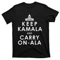 Keep Kamala And Carry On Ala Funny Harris White House T-Shirt