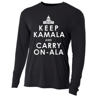 Keep Kamala And Carry On Ala Funny Harris White House Cooling Performance Long Sleeve Crew