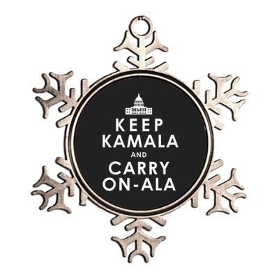 Keep Kamala And Carry On Ala Funny Harris White House Metallic Star Ornament