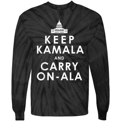 Keep Kamala And Carry On Ala Funny Harris White House Tie-Dye Long Sleeve Shirt