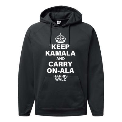 Keep Kamala And Carry On Ala Performance Fleece Hoodie