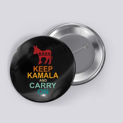 Keep Kamala And Carry On Vintage Design Button