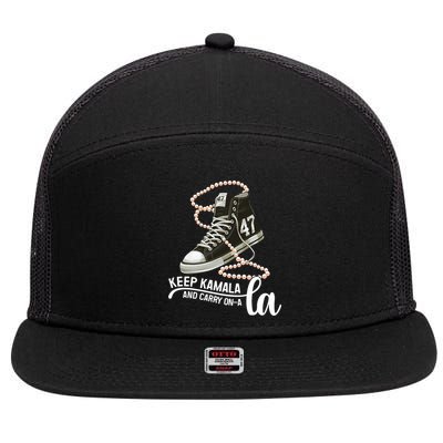 Keep Kamala And Carry Onala Kamala Harris President 2024 7 Panel Mesh Trucker Snapback Hat