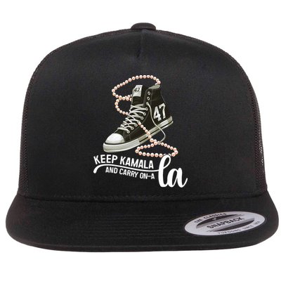 Keep Kamala And Carry Onala Kamala Harris President 2024 Flat Bill Trucker Hat