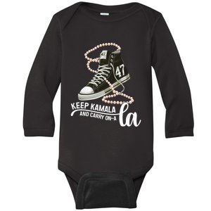 Keep Kamala And Carry Onala Kamala Harris President 2024 Baby Long Sleeve Bodysuit