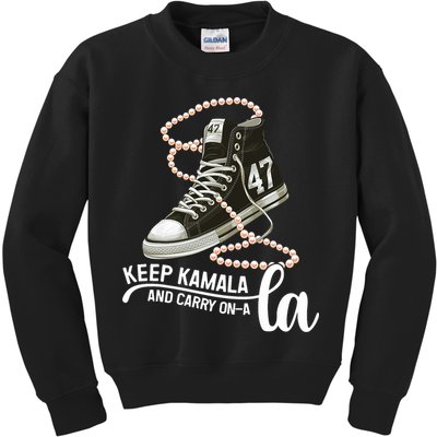 Keep Kamala And Carry Onala Kamala Harris President 2024 Kids Sweatshirt