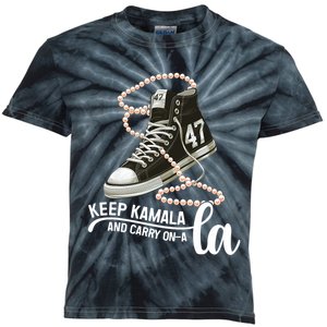 Keep Kamala And Carry Onala Kamala Harris President 2024 Kids Tie-Dye T-Shirt