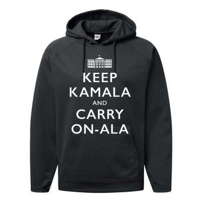 Keep Kamala And Carry On Ala Funny Parody Political Poster Performance Fleece Hoodie