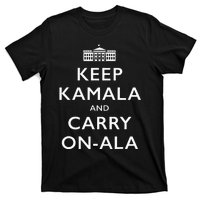 Keep Kamala And Carry On Ala Funny Parody Political Poster T-Shirt