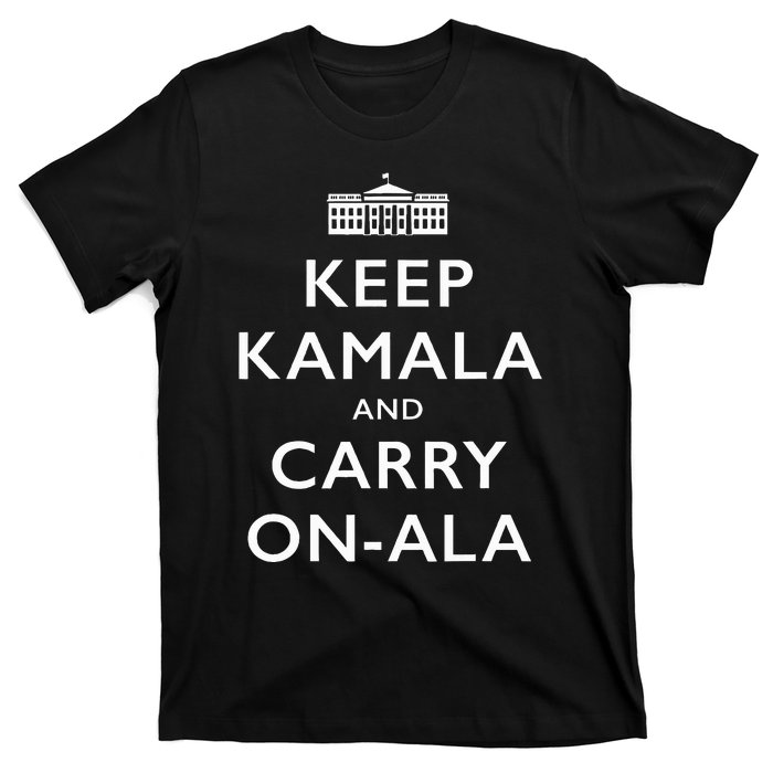 Keep Kamala And Carry On Ala Funny Parody Political Poster T-Shirt