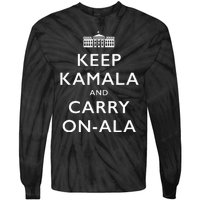 Keep Kamala And Carry On Ala Funny Parody Political Poster Tie-Dye Long Sleeve Shirt