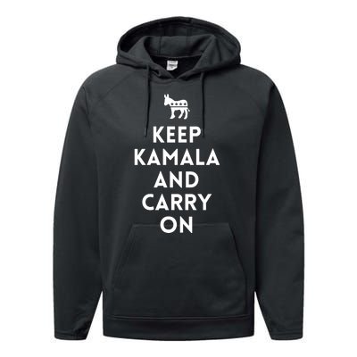 Keep Kamala And Carry On Performance Fleece Hoodie