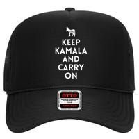 Keep Kamala And Carry On High Crown Mesh Back Trucker Hat