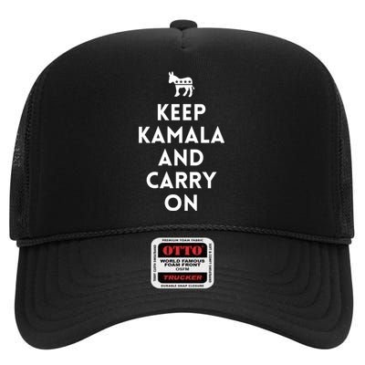 Keep Kamala And Carry On High Crown Mesh Back Trucker Hat