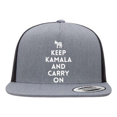 Keep Kamala And Carry On Flat Bill Trucker Hat