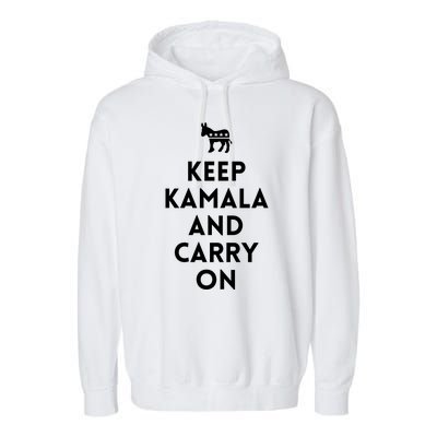 Keep Kamala And Carry On Garment-Dyed Fleece Hoodie