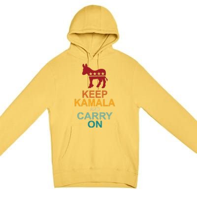 Keep Kamala And Carry On Vintage Design Premium Pullover Hoodie