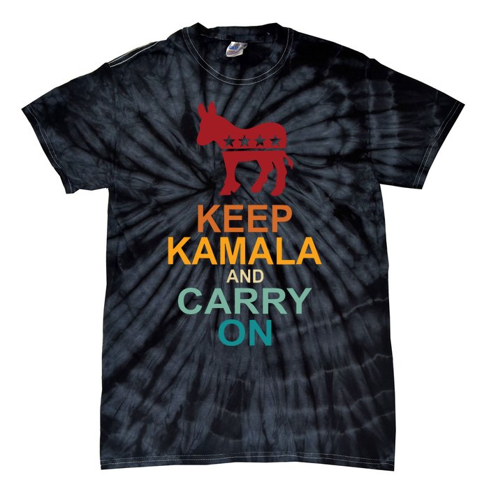 Keep Kamala And Carry On Vintage Design Tie-Dye T-Shirt