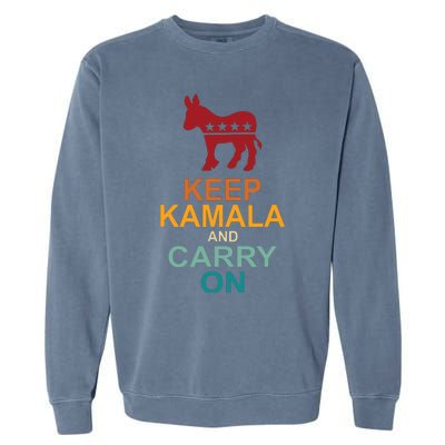 Keep Kamala And Carry On Vintage Design Garment-Dyed Sweatshirt