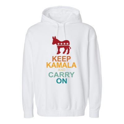 Keep Kamala And Carry On Vintage Design Garment-Dyed Fleece Hoodie