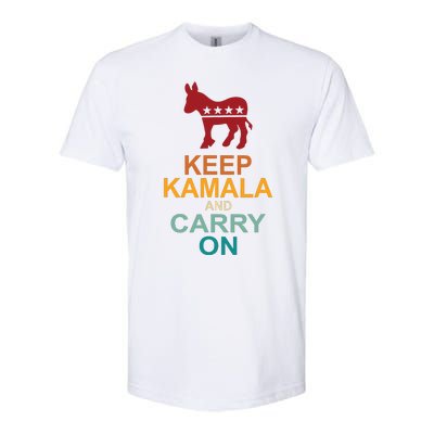 Keep Kamala And Carry On Vintage Design Softstyle CVC T-Shirt