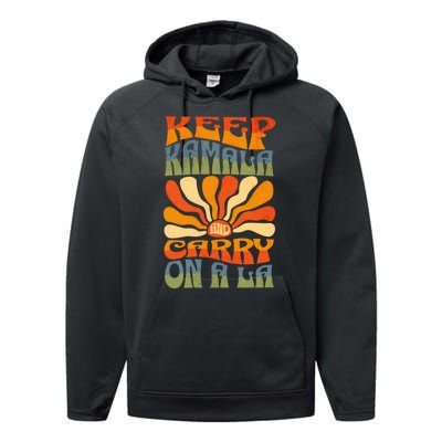 Keep Kamala And Carry On A La Performance Fleece Hoodie