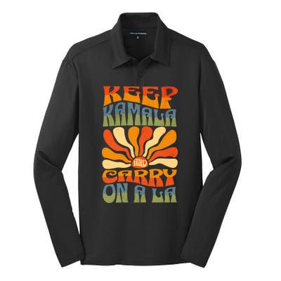 Keep Kamala And Carry On A La Silk Touch Performance Long Sleeve Polo