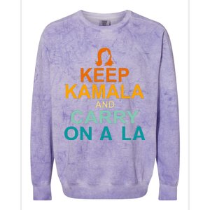 Keep Kamala And Carry On A La Colorblast Crewneck Sweatshirt