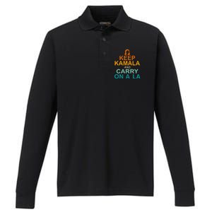 Keep Kamala And Carry On A La Performance Long Sleeve Polo