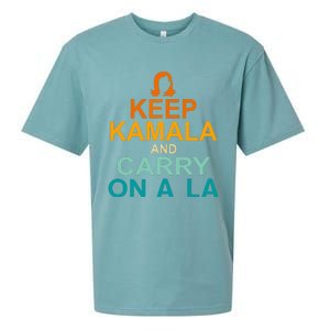 Keep Kamala And Carry On A La Sueded Cloud Jersey T-Shirt