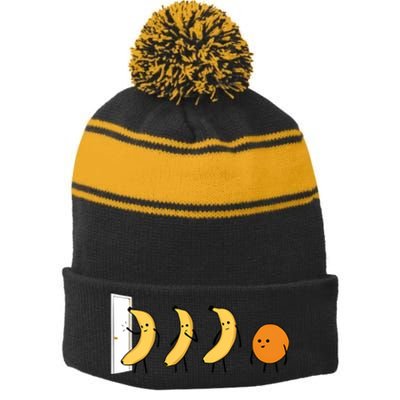 Knock Knock Banana Stripe Pom Pom Beanie