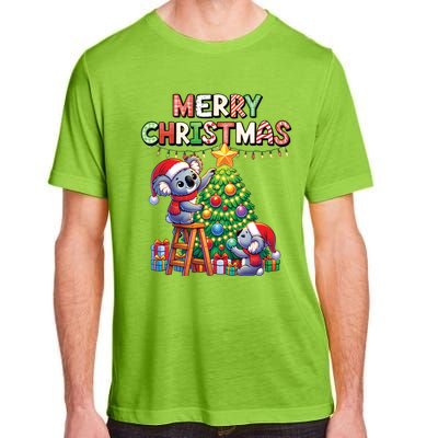 Koalalala Koala Bear Decorating Christmas Tree Santa Hat Gift Adult ChromaSoft Performance T-Shirt