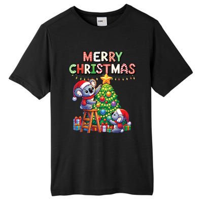 Koalalala Koala Bear Decorating Christmas Tree Santa Hat Gift Tall Fusion ChromaSoft Performance T-Shirt