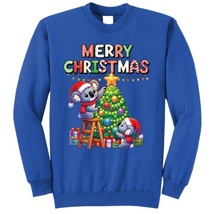 Koalalala Koala Bear Decorating Christmas Tree Santa Hat Gift Sweatshirt