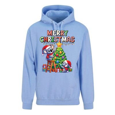 Koalalala Koala Bear Decorating Christmas Tree Santa Hat Gift Unisex Surf Hoodie