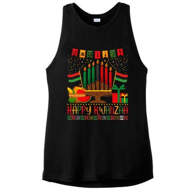 Kwanzaa Kinara Candles Kwanzaa Principles Happy Kwanzaa Ladies PosiCharge Tri-Blend Wicking Tank