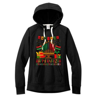 Kwanzaa Kinara Candles Kwanzaa Principles Happy Kwanzaa Women's Fleece Hoodie