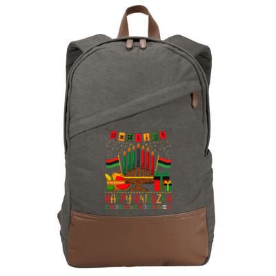 Kwanzaa Kinara Candles Kwanzaa Principles Happy Kwanzaa Cotton Canvas Backpack