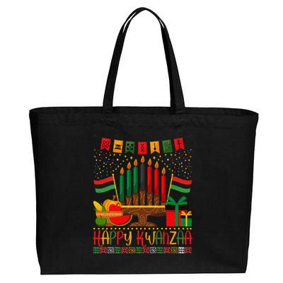 Kwanzaa Kinara Candles Kwanzaa Principles Happy Kwanzaa Cotton Canvas Jumbo Tote