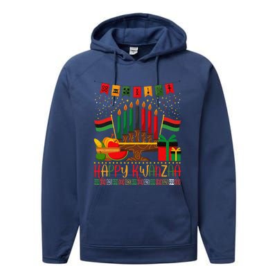 Kwanzaa Kinara Candles Kwanzaa Principles Happy Kwanzaa Performance Fleece Hoodie