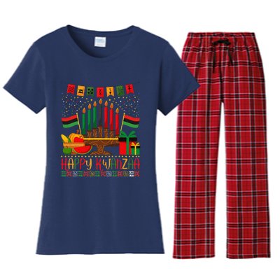 Kwanzaa Kinara Candles Kwanzaa Principles Happy Kwanzaa Women's Flannel Pajama Set