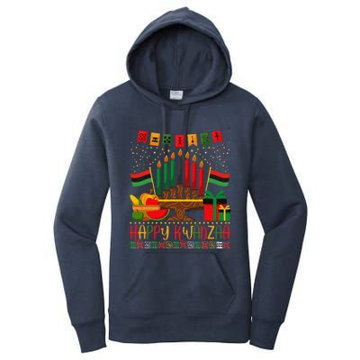 Kwanzaa Kinara Candles Kwanzaa Principles Happy Kwanzaa Women's Pullover Hoodie