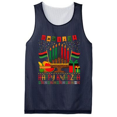 Kwanzaa Kinara Candles Kwanzaa Principles Happy Kwanzaa Mesh Reversible Basketball Jersey Tank