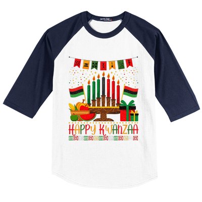 Kwanzaa Kinara Candles Kwanzaa Principles Happy Kwanzaa Baseball Sleeve Shirt