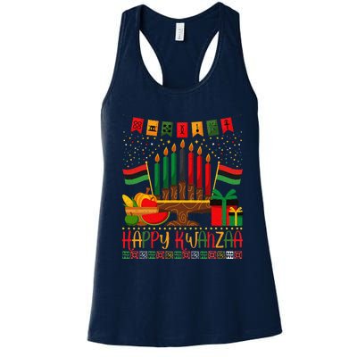 Kwanzaa Kinara Candles Kwanzaa Principles Happy Kwanzaa Women's Racerback Tank